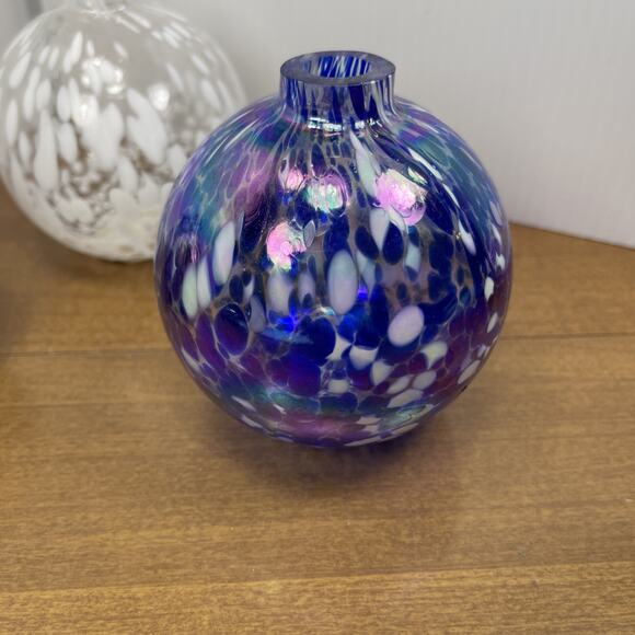 Pottery Barn Oil Diffuser Glass Ball Confetti Design Hand Blown Orb Set Of 3 - Picture 4 of 13